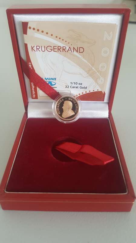 ###2009 Proof Krugerrand 1/10th ounce gold coin###Low start
