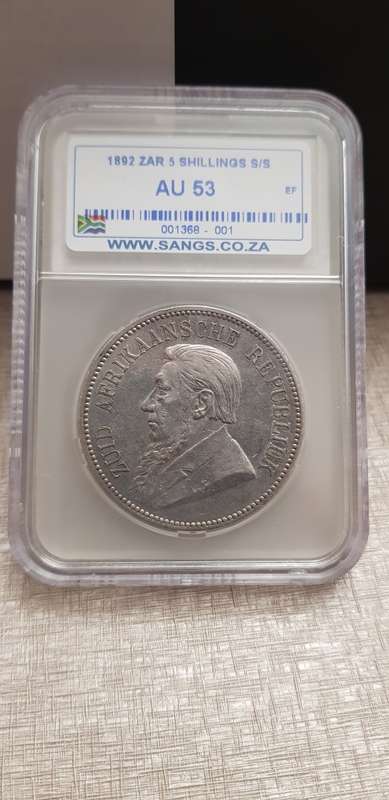 ###1892 Au53 5 Shilling Silver Crown ###Low start