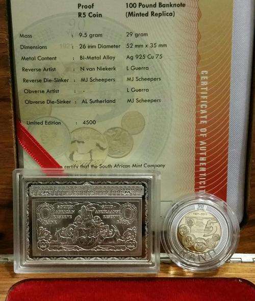 ###2011 Sarb 90th birthday set with silver banknote####