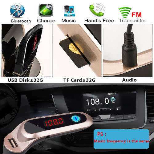Car Bluetooth Kit FM Transmitter Wireless Radio Adapter USB Charger MP3 Player