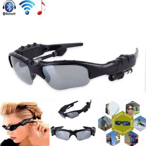Bluetooth Sunglasses Wireless Headset Headphones Handfree For CellPhone With Mic