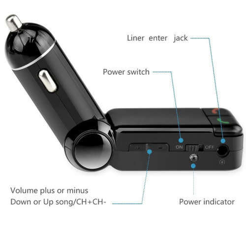 LCD Bluetooth Charger with handfree MP3 Player/ FM Radio Adapter Transmitter USB Charger