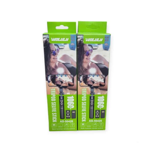 Led Light And Rechargeable Remote Control Selfie Stick Strap