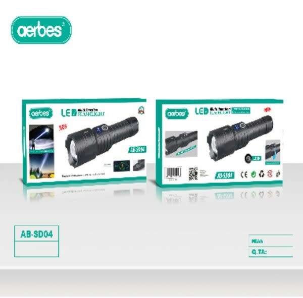 4000mah Bright Flashlight 1000lm 30W 1000m Distance Range