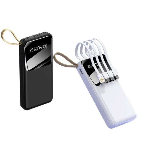 20000mah Solar Power Bank With Cable + Digital Display