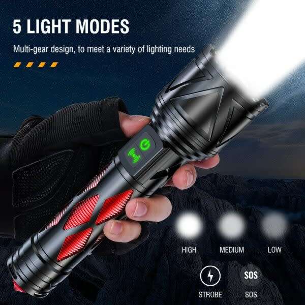 Multifunctional Rechargeable Laser Flashlight Aluminum Alloy