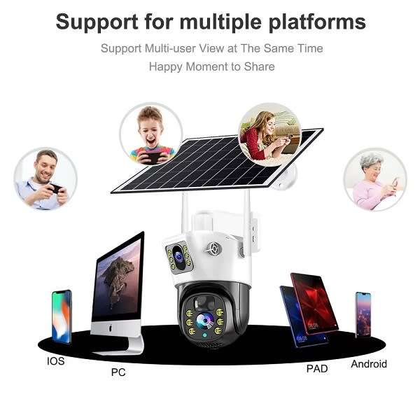 Wifi Camera Led Floodlight Strisolar Outdoor Cctv Wireless Surveillance Camera V380 Pro App 4G