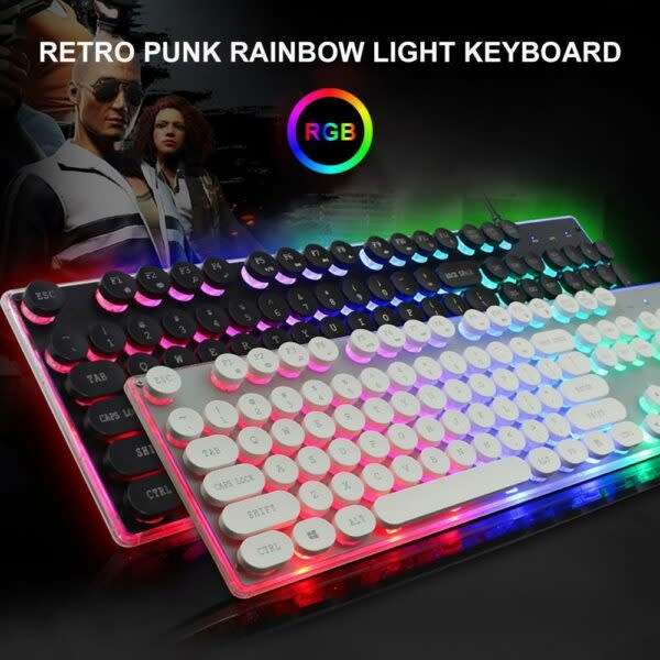 Aerbes Ab-D005 Usb With Backlight Function, Wired Punk Keyboard