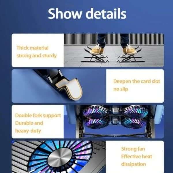 Mq1 Folding Laptop Stand With Dual Fans