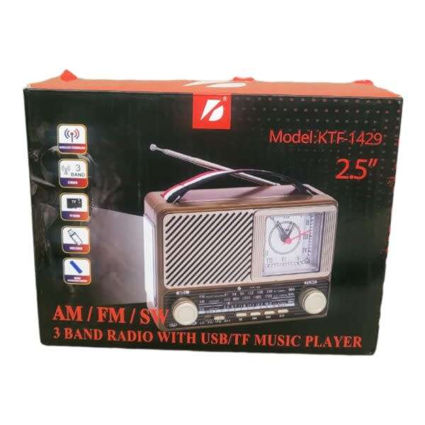 Ktf 2.5-Inch 3-Band Radio-1429 Am/Fm/Sw With Usb/Micro Sd Music Player