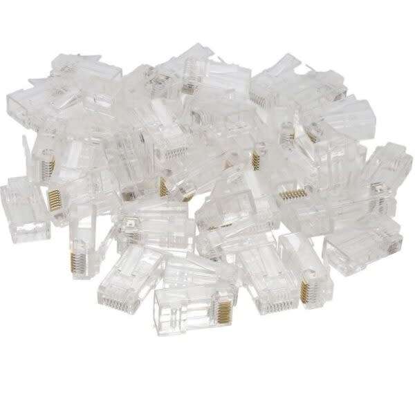 45 Cat 6 Network Cable Connector Crystal Head (Unshielded) 100 Pieces