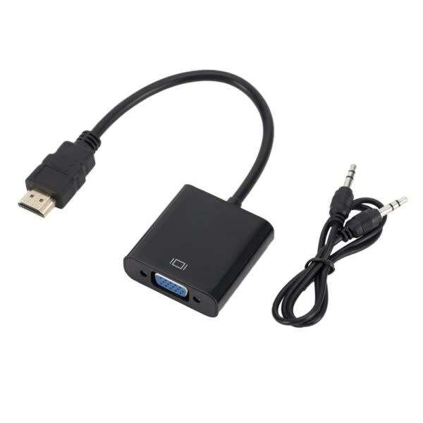 Hdmi Male To Vga Female Video Adapter Cable With Audio Cable