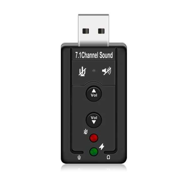 Lightweight 7.1 Usb Stereo Audio Adapter External Sound Card