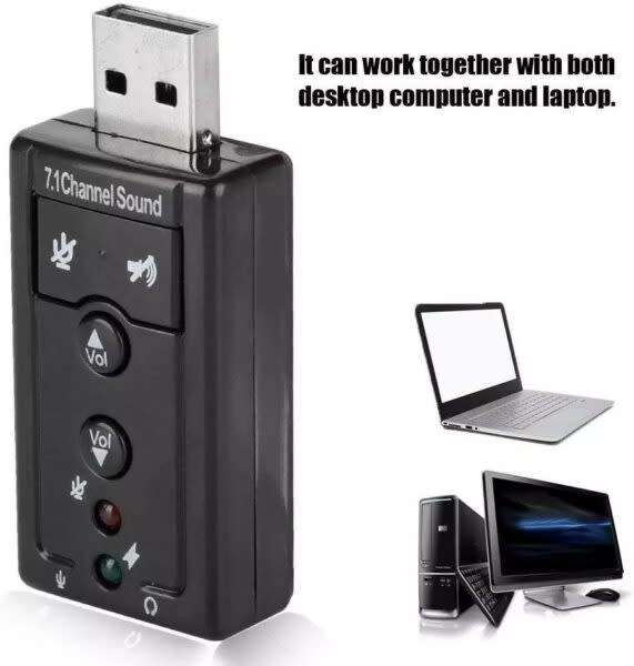 Lightweight 7.1 Usb Stereo Audio Adapter External Sound Card