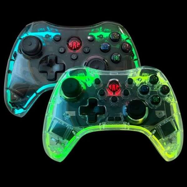Rgb Transparent Shell Wireless Bluetooth Game Controller For Nintendo