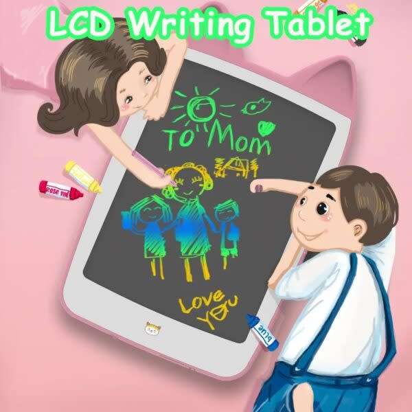 Children`s Cat-Ear Writing/Drawing Tablet With Stylus 7 Inches