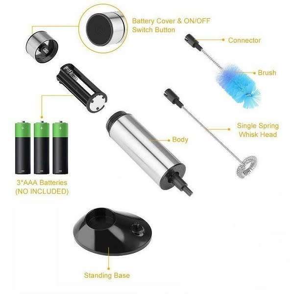 Stainless Steel Battery Powered Milk Frother