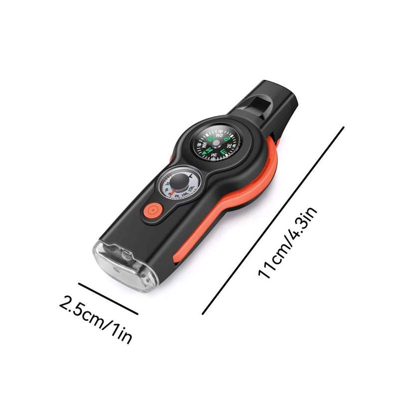 7 In 1 Emergency Survival Whistle: Outdoor Multi-Tool For Boating Kayaking Hiking Camping And more