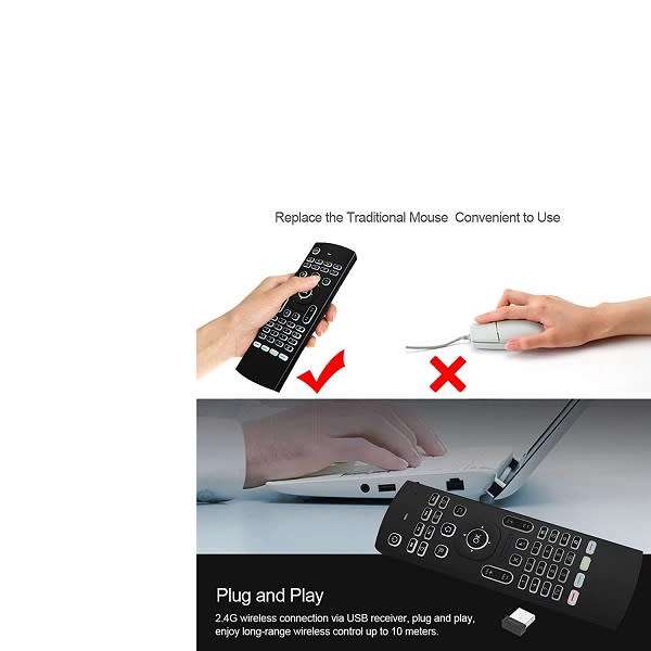 Mx3 Backlight Air Mouse Smart 2.4G Remote Control With Wireless Keyboard