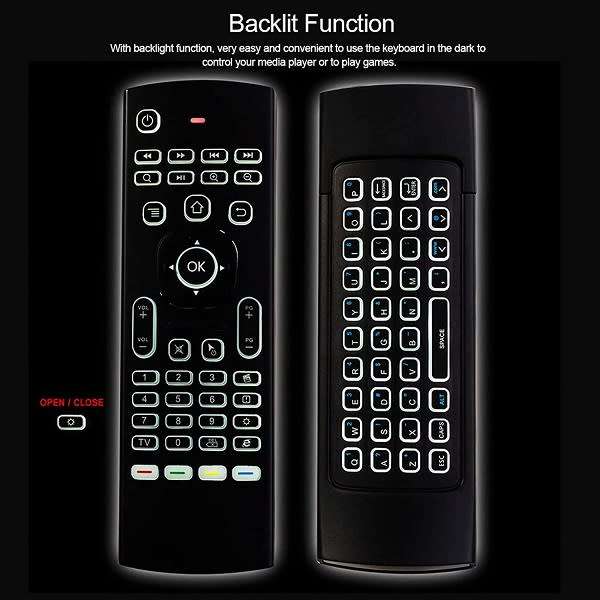 Mx3 Backlight Air Mouse Smart 2.4G Remote Control With Wireless Keyboard