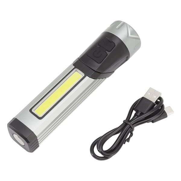 Rechargeable 90 Degree Angle Led + Cob Flashlight