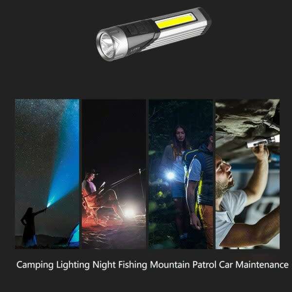Rechargeable 90 Degree Angle Led + Cob Flashlight