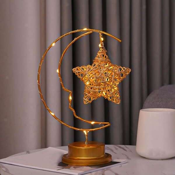 Battery Operated Star Quarter Moon Warm White
