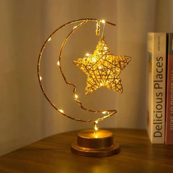 Battery Operated Star Quarter Moon Warm White
