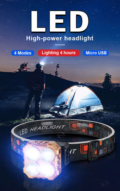 Rechargeable 4 Led Headlamp