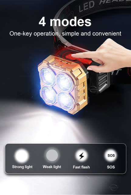 Rechargeable 4 Led Headlamp