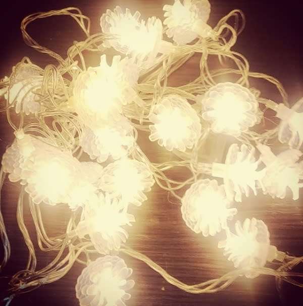 Pine Cone Shaped Led Fairy Light String Warm White 5m