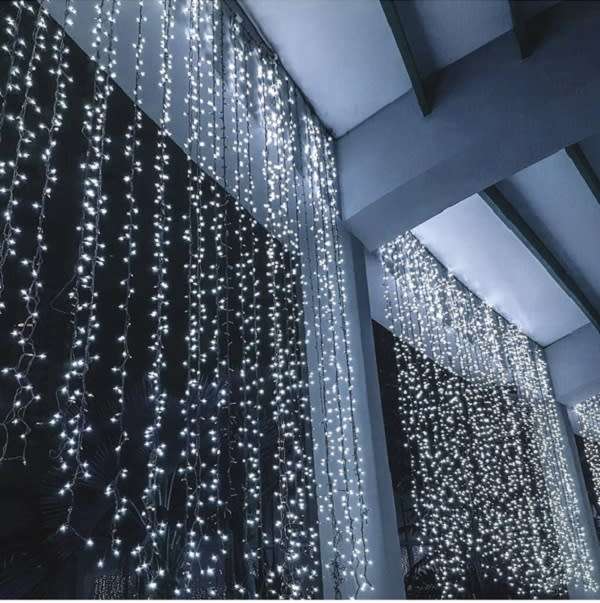 Led Fairy Curtain Light With Extension Plug, White, 3×0.5m