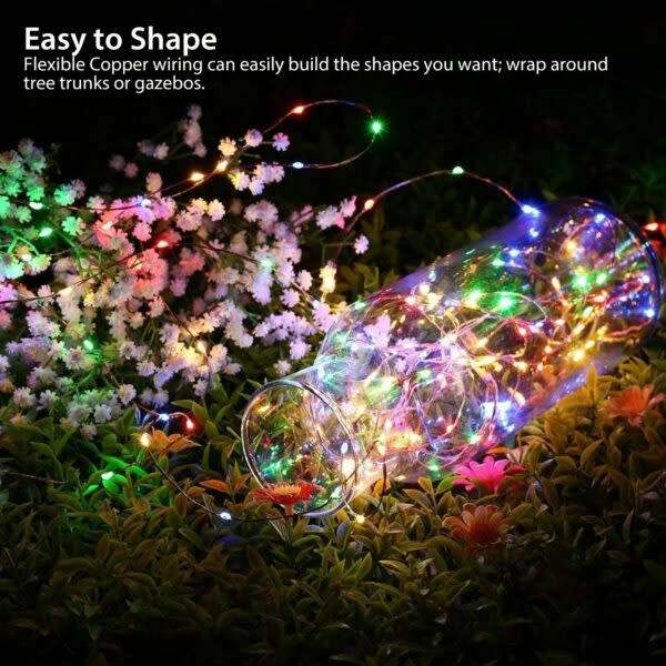 Solar Powered Rgb Copper Wire Fairy Lights 200 Leds 20M