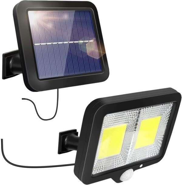 Split Solar Powered Sensor Motion Cob Wall Light With Solar Panel