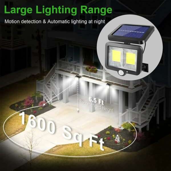 Split Solar Powered Sensor Motion Cob Wall Light With Solar Panel