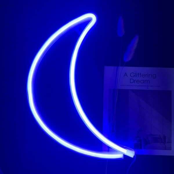 Crescent Moon Neon Sign Lamp Usb And Battery Operated
