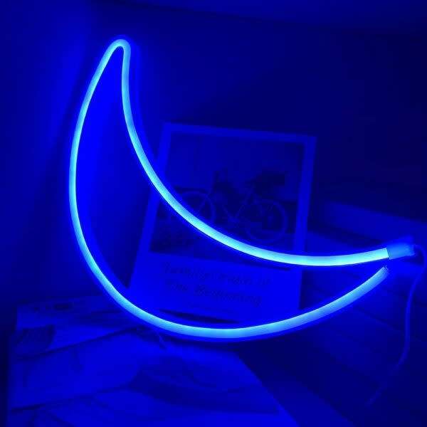 Crescent Moon Neon Sign Lamp Usb And Battery Operated