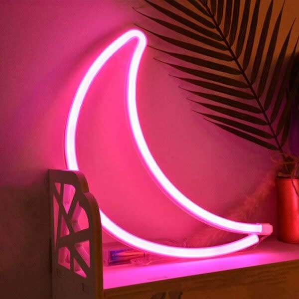 Crescent Moon Neon Sign Lamp Usb And Battery Operated