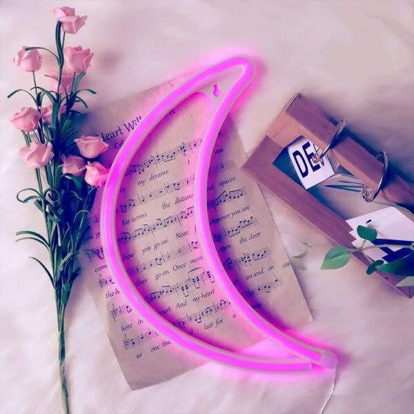 Crescent Moon Neon Sign Lamp Usb And Battery Operated
