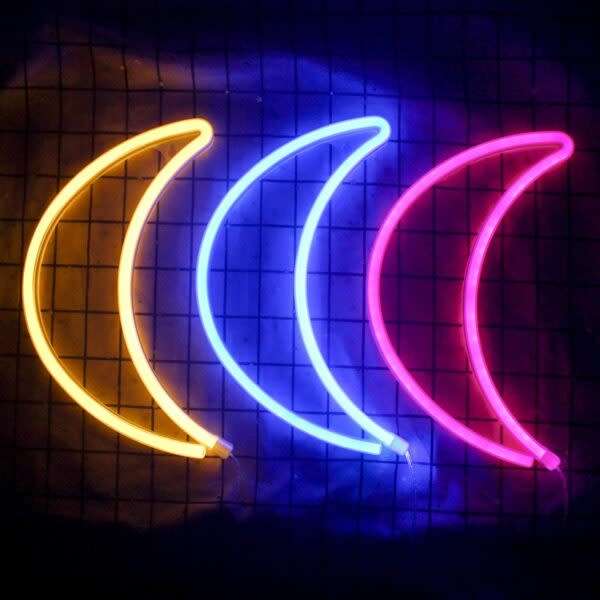 Crescent Moon Neon Sign Lamp Usb And Battery Operated