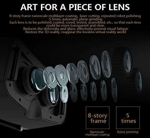 Vr 3D Imax Smartphone Cardboard, Video Game Glasses Bluetooth Mini Game Controller Remote Control