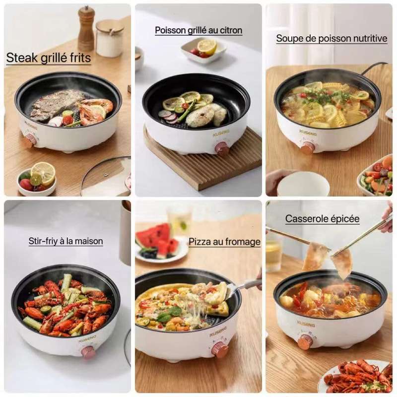 Steak Pan Multifunctional Tempered Glass Lid High Quality Electric Frying Pan Kitchen Frying Pan Coo