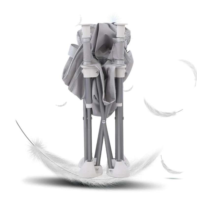 Gray Infant Booster Seat - Portable Pop-Up And Open Design, Anti-Tipping Safety, Baby Folding Feedin