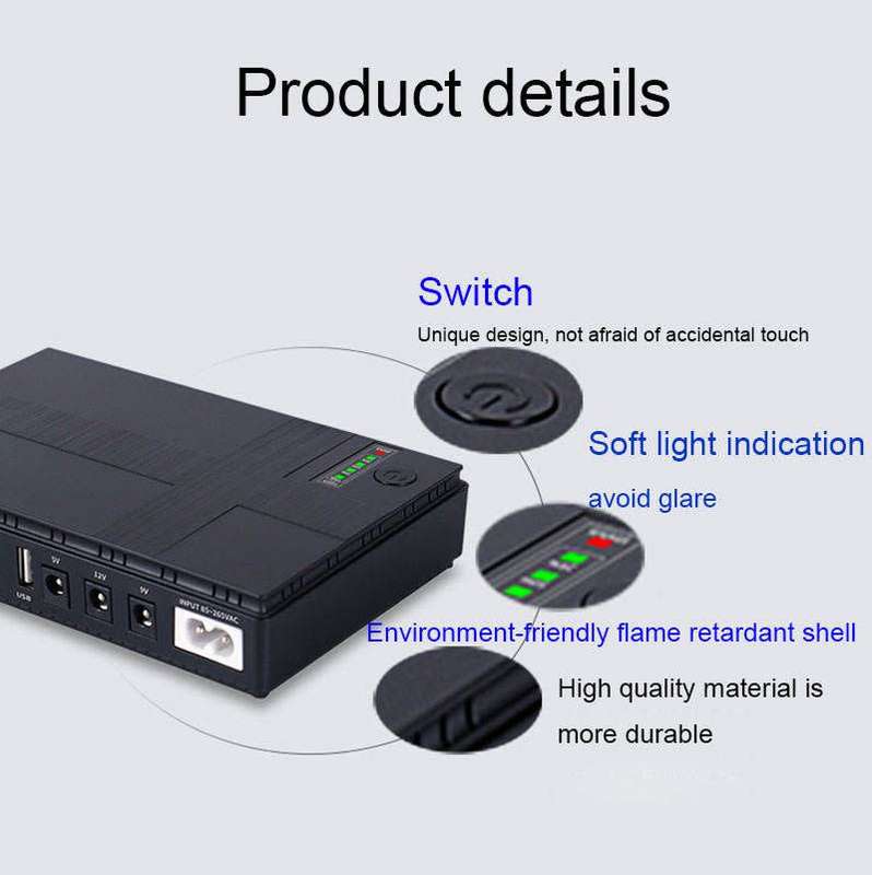 10400mah Lithium Battery UPS 9v 12v Dc 15v 24v Poe Mini UPS