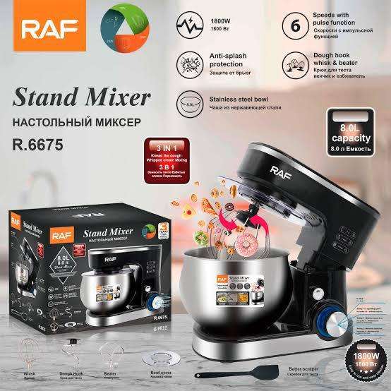 RAF  3-IN-1 STAND MIXER  8 LITRE