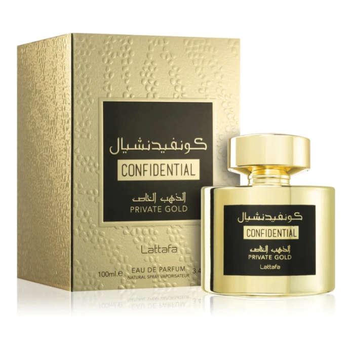 Confidential Private Gold Lattafa Perfumes 100ml Unisex - Original