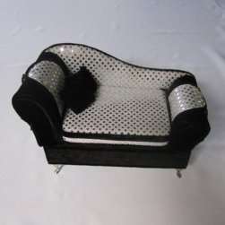 Black and silver couch Jewellery Box with mirror - R1 no reserve, excellent gift