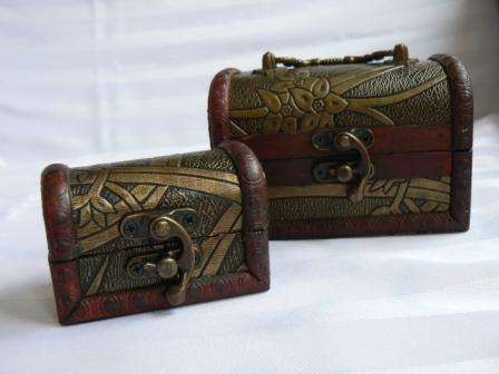 Set of 3 wooden Jewellery Boxes - R1 No Reserve - Great Gift!