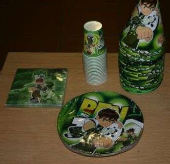 Ben 10 Party Asseccories- Full set, plates, cups and serviettes! R1 no Reserve