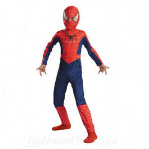 COOL Red and Blue Spiderman Action Costume and SPIDY SURPRISE toy! R1 no RESERVE